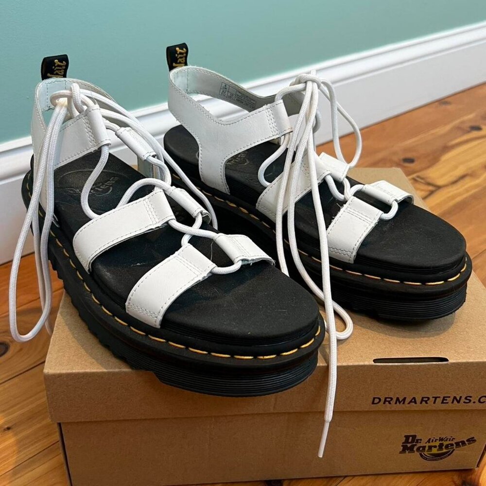 White Doc Martens Nartilla Athena platform sandals
